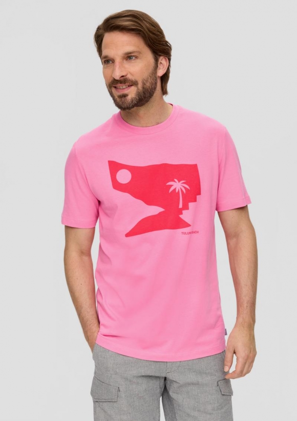 s.Oliver T-Shirt mit Frontprint - rosa