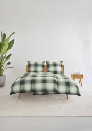 s.Oliver Flanell-Bettwäsche im Karo-Design - grün