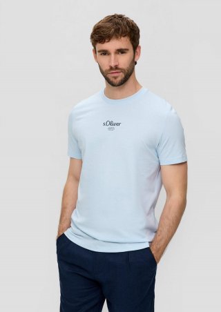 s.Oliver T-Shirt mit Logo-Print - hellblau
