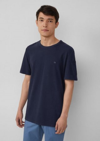 s.Oliver T-Shirt aus Piqué mit Ärmeltasche - tiefblau