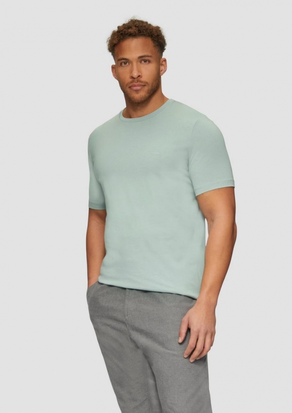 s.Oliver T-Shirt aus reiner Baumwolle - salbeigrün