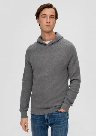 s.Oliver Strickpullover mit Kapuze - graphit