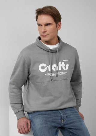 s.Oliver Sweatshirt aus Baumwollmix mit Frontprint - schiefergrau