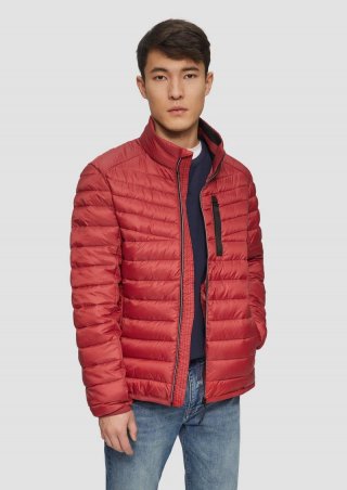 s.Oliver Steppjacke mit sportiven Kontrastdetails - mohnrot