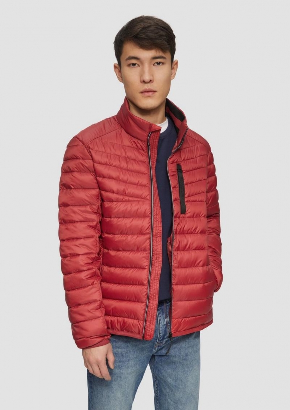 s.Oliver Steppjacke mit sportiven Kontrastdetails - mohnrot