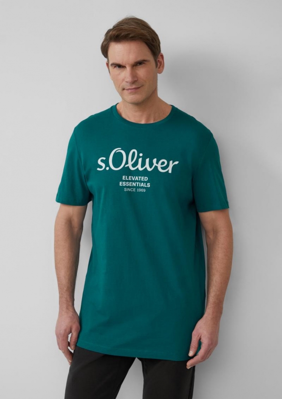 s.Oliver T-Shirt mit Logo-Print - petrol