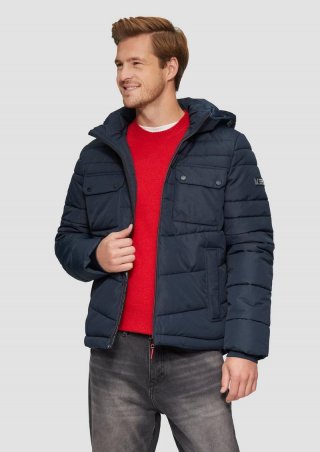 s.Oliver Gesteppte Jacke mit abnehmbarer Kapuze - navy