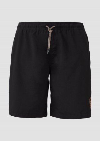 s.Oliver Badeshorts mit Print-Detail - schwarz
