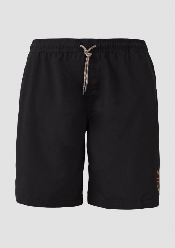 s.Oliver Badeshorts mit Print-Detail - schwarz
