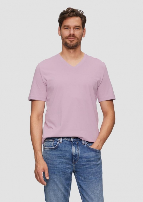 s.Oliver T-Shirt mit Logo-Detail - flieder s.Oliver T-Shirt mit Logo-Detail - flieder