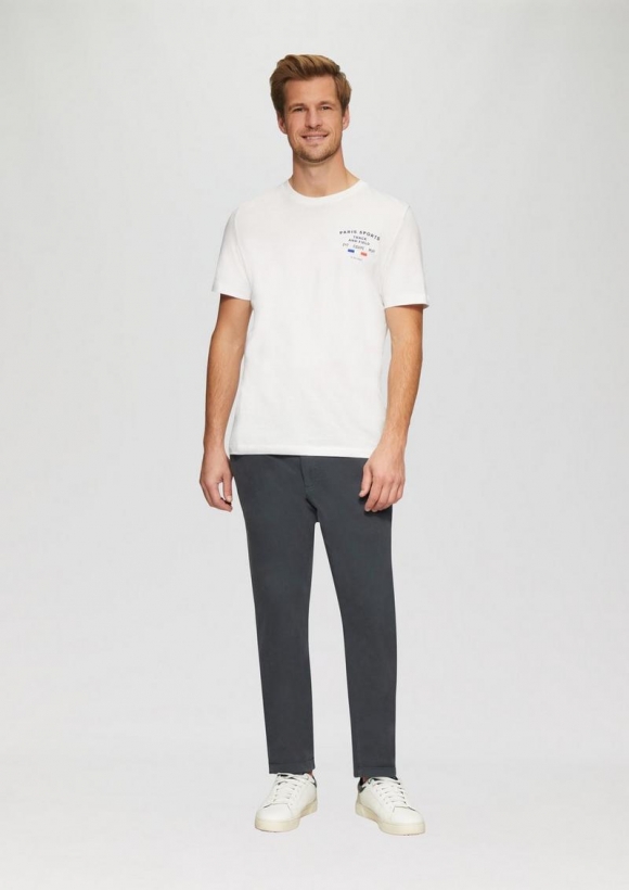 s.Oliver Regular: Chino-Jogger mit elastischem Bund - schiefergrau