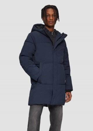 s.Oliver Gesteppter Outdoor-Mantel mit Kapuze - tiefblau