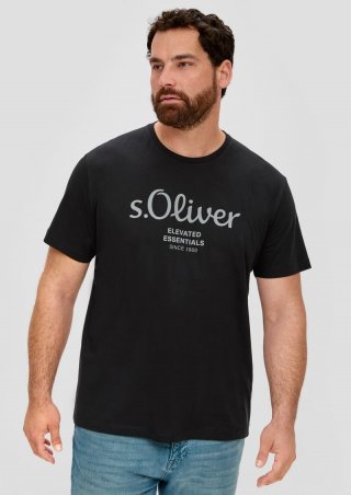 s.Oliver T-Shirt mit Logo-Print - schwarz