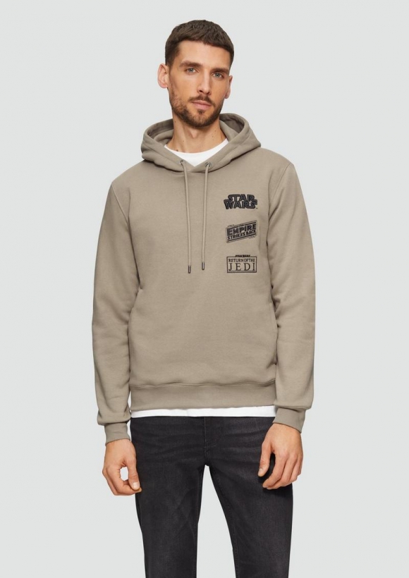 s.Oliver Hoodie mit Starwars®-Artwork - hellbraun
