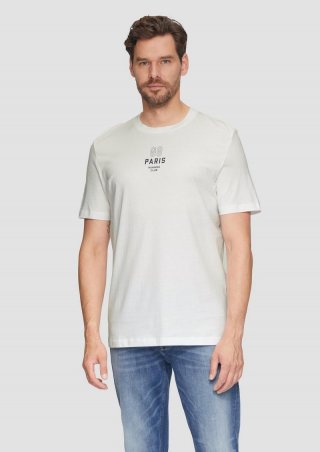 s.Oliver T-Shirt mit Frontprint - weiß
