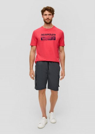 s.Oliver Bermuda aus Baumwollstretch mit Cargo-Taschen - schiefergrau