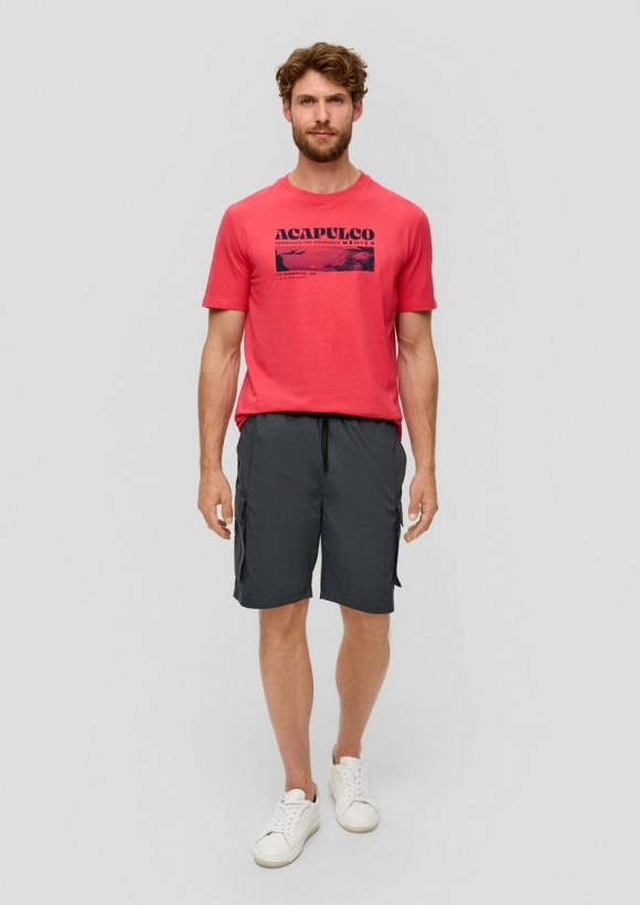 s.Oliver Bermuda aus Baumwollstretch mit Cargo-Taschen - schiefergrau
