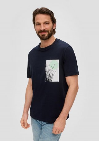 s.Oliver T-Shirt mit Artwork - navy
