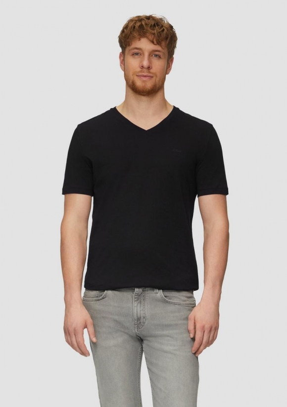 s.Oliver T-Shirt mit Logo-Detail - schwarz