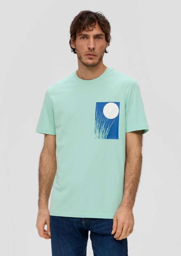s.Oliver T-Shirt mit Artwork - minze