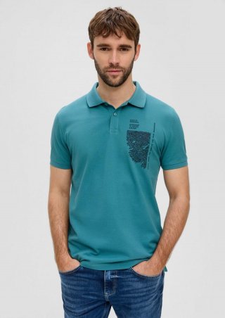 s.Oliver Poloshirt mit Grafik-Print - minze