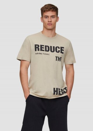 s.Oliver T-Shirt aus Baumwolle mit Frontprint - beige