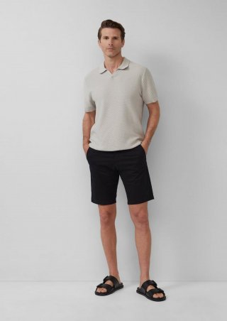 s.Oliver Chino-Shorts aus feinem Baumwollstretch - schwarz
