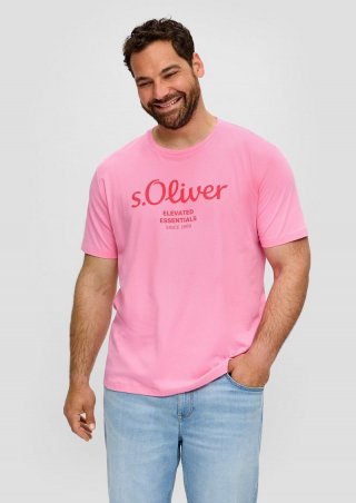 s.Oliver T-Shirt mit Label-Print - rosa