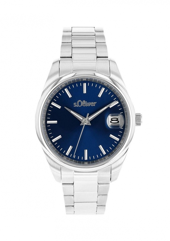 s.Oliver Klassische Edelstahluhr mit Gliederarmband - silber