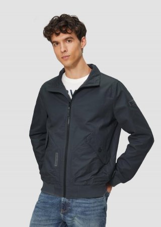 s.Oliver Hochwertiger Baumwoll-Blouson mit Kontrast-Details - schiefergrau