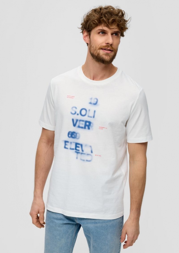 s.Oliver T-Shirt mit Artwork - weiß