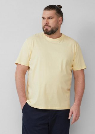 s.Oliver Baumwoll-T-Shirt mit Logo-Print - hellgelb