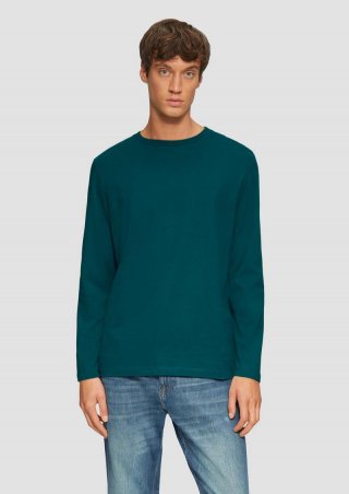 s.Oliver Longsleeve aus Baumwolle mit Rundhalsausschnitt - petrol