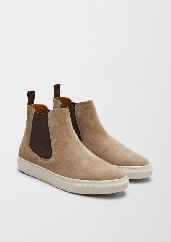 s.Oliver Chelsea Boots aus Echtleder - beige