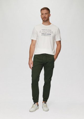 s.Oliver Regular Fit: Cargohose aus Baumwollstretch - olivgrün