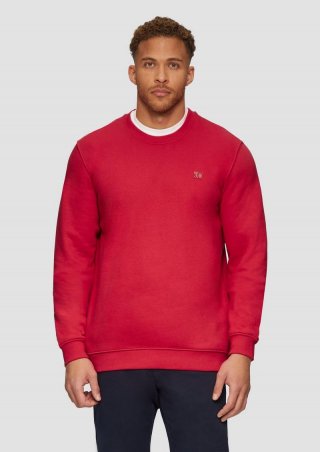 s.Oliver Sweatshirt aus Baumwollmix mit Logo-Detail - rot