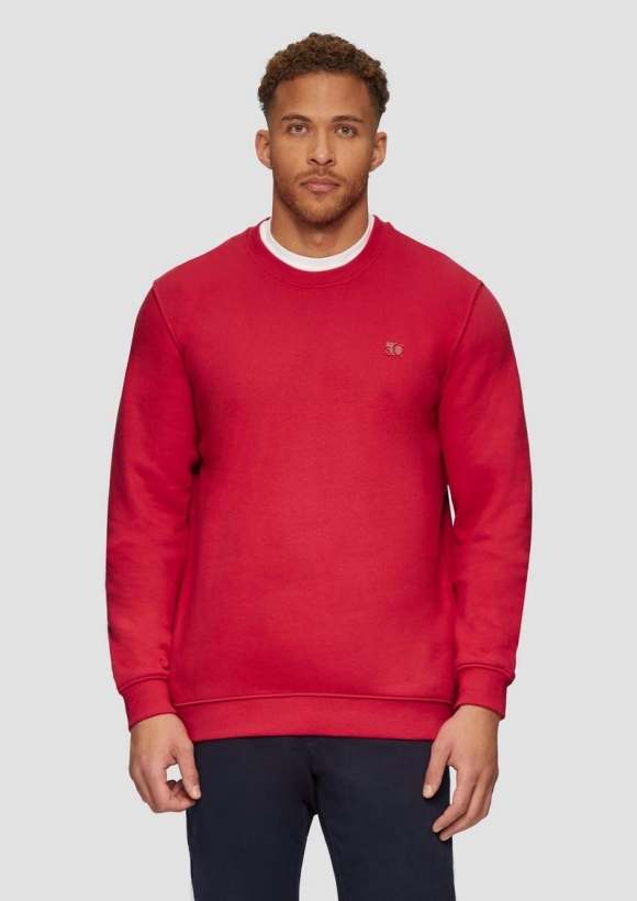 s.Oliver Sweatshirt aus Baumwollmix mit Logo-Detail - rot