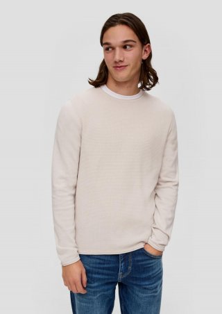s.Oliver Strickpullover mit Musterstruktur - hellgrau