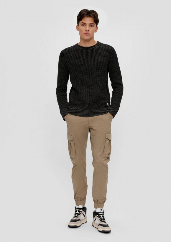s.Oliver Slim: Cargohose mit Tapered Leg - sandfarben