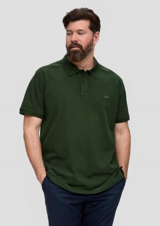 s.Oliver Poloshirt mit kleinem Label-Print - tannengrün