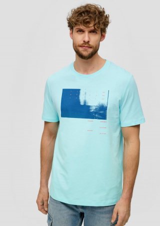 s.Oliver T-Shirt mit Artwork - arktisblau