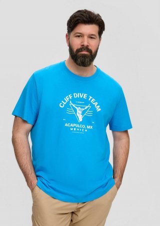 s.Oliver T-Shirt mit Frontprint - azurblau