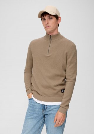 s.Oliver Pullover aus Strukturstrick - sandfarben