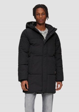 s.Oliver Gesteppter Outdoor-Mantel mit Kapuze - schwarz