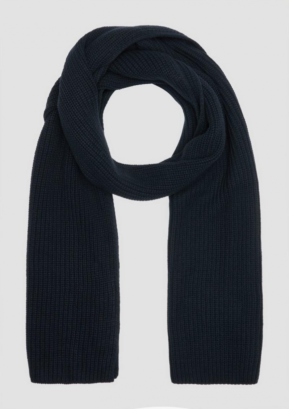 s.Oliver Schal aus Baumwolle mit Rippstruktur - navy