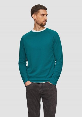 s.Oliver Feinstrickpullover mit Raglanärmeln - petrol