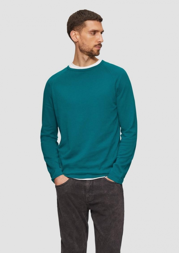 s.Oliver Feinstrickpullover mit Raglanärmeln - petrol