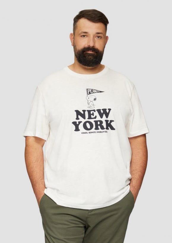 s.Oliver T-Shirt mit Peanuts®-Print - weiß