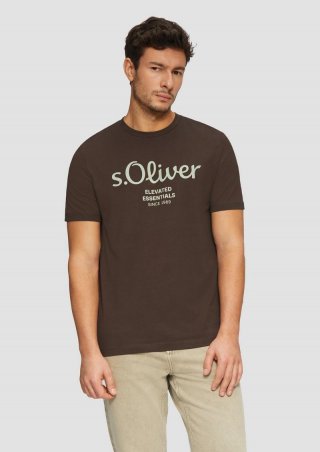 s.Oliver T-Shirt mit Logo-Print - dunkelbraun