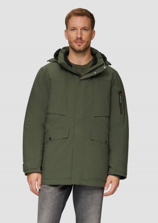 s.Oliver Wasserabweisender Parka mit abnehmbarer Kapuze und weichem Griff - olivgrün